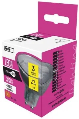 EMOS LED žiarovka, GU10, MR16, 4,2 W, 400lm, neutrálna biela