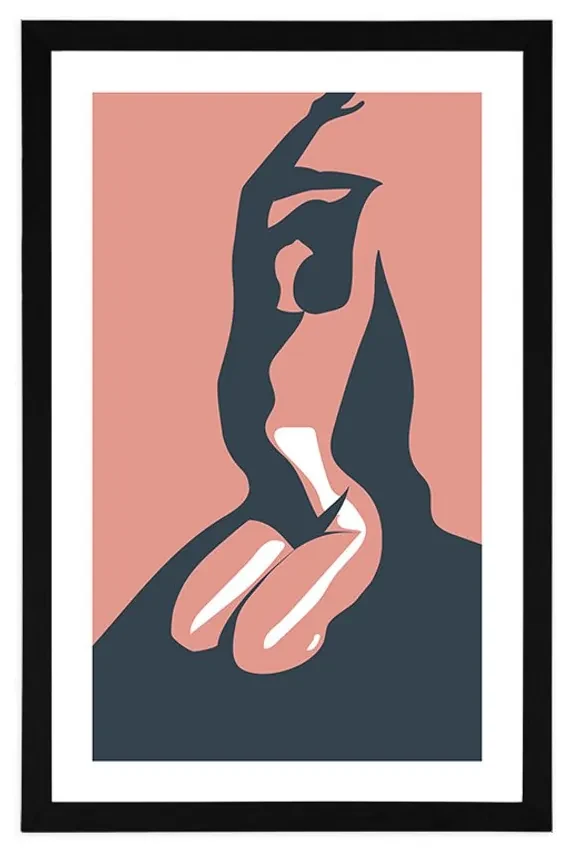 Plagát s paspartou jemnosť ženského tela - 60x90 white