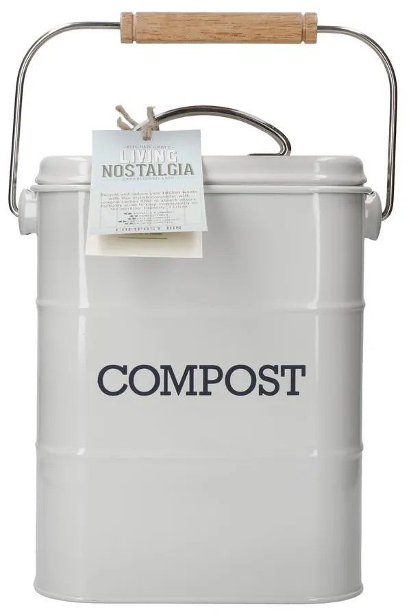 Sivá nádoba na kompostovateľný odpad Kitchen Craft Living Nostalgia, 3 l