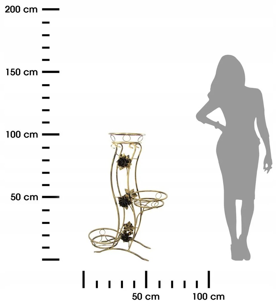 Stojan na kvety Rose 100cm zlatý