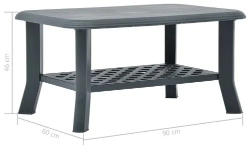vidaXL Konferenčný stolík, zelený 90x60x46 cm, plast-
