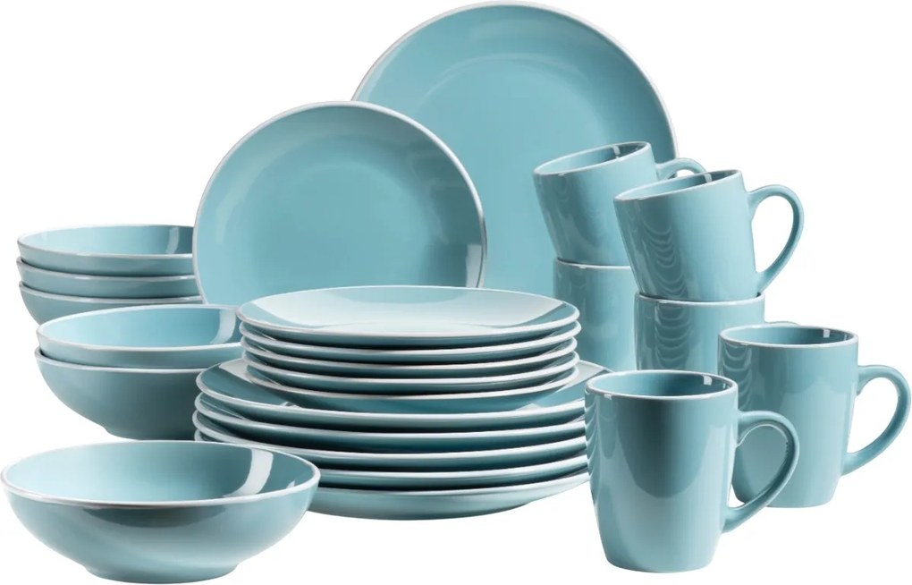 Mäser Jedálenská súprava riadu 24 ks ELISSA – tyrkysová lesk