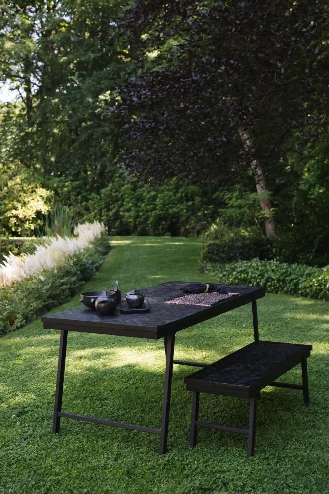 BAZAR BIZAR The Herringbone Bench - Black - 110 lavica