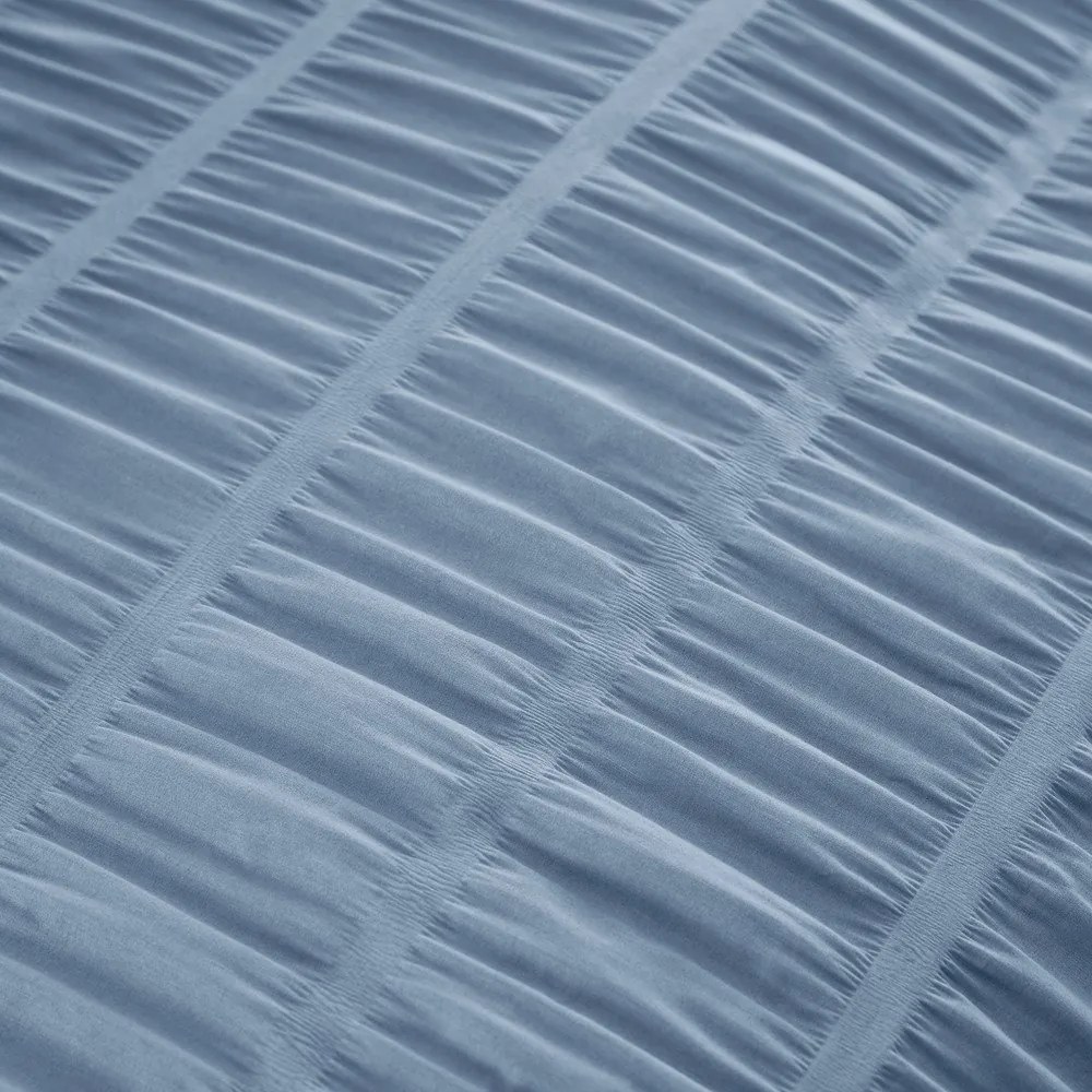 Modré krepové obliečky na dvojlôžko/predĺžené 230x220 cm Seersucker – Catherine Lansfield