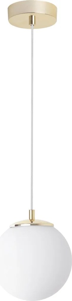 Závesné svietidlo Florence, 1x biele sklenené tienidlo, g