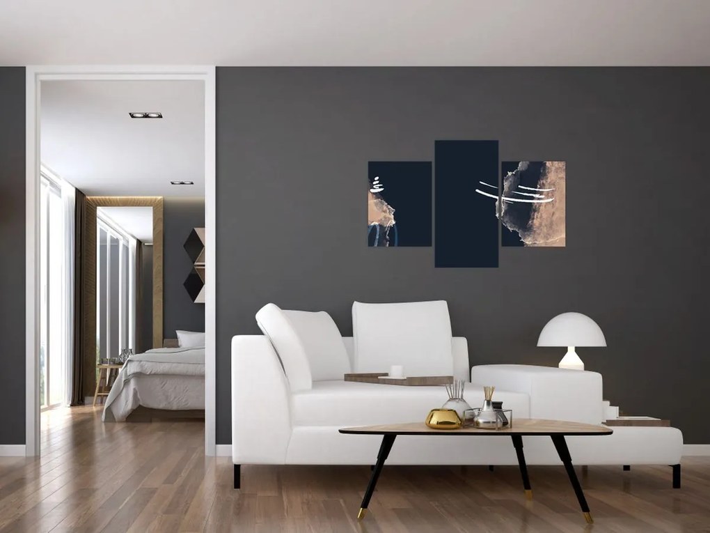 Obraz - Tmavomodrá abstrakcia (90x60 cm)