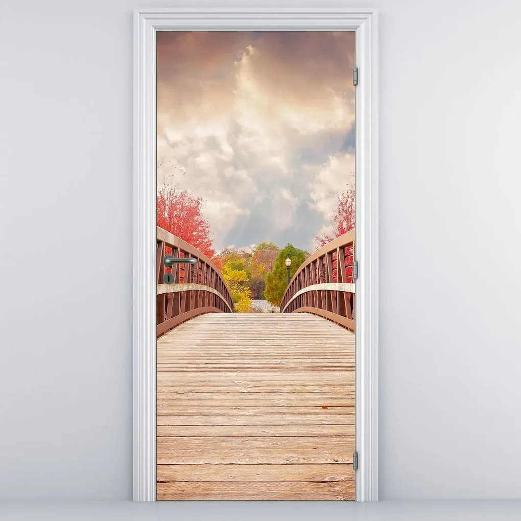 Fototapeta na dvere - Drevený most (95x205cm)