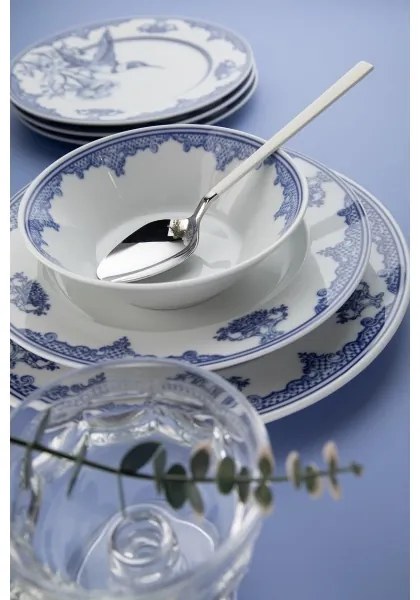 26-dielna jedálenská sada, biela/modrá, porcelán