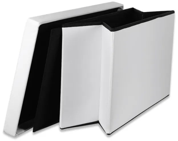 Skladacia lavička s vekom XXL biela