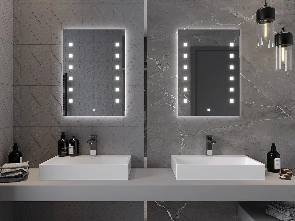Mexen Ner, LED kúpeľňové zrkadlo s podsvietením 50x70 cm, 6000K, ochrana proti zahmlievaniu, 9809-050-070-611-00