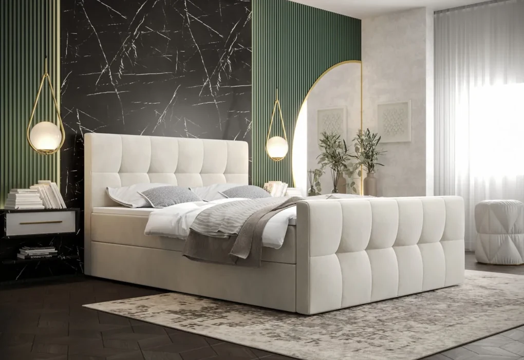 Čalúnená posteľ boxspring HATAN - monolith 37 / 160x200