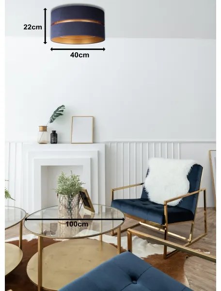 Duolla - Stropné svietidlo DUO 1xE27/15W/230V pr. 40 cm modrá/zlatá