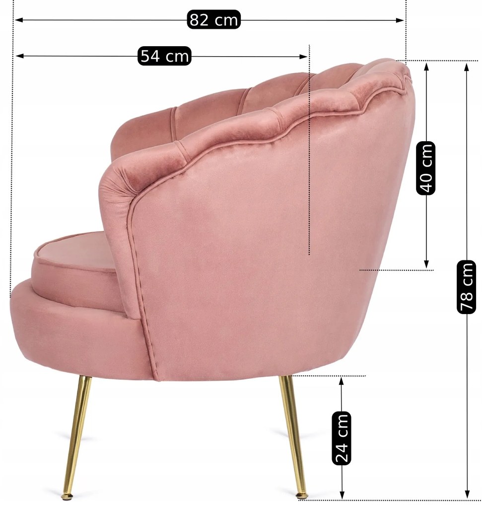 PROXIMA.store - Glamour kreslo ANGEL FARBA: ružová