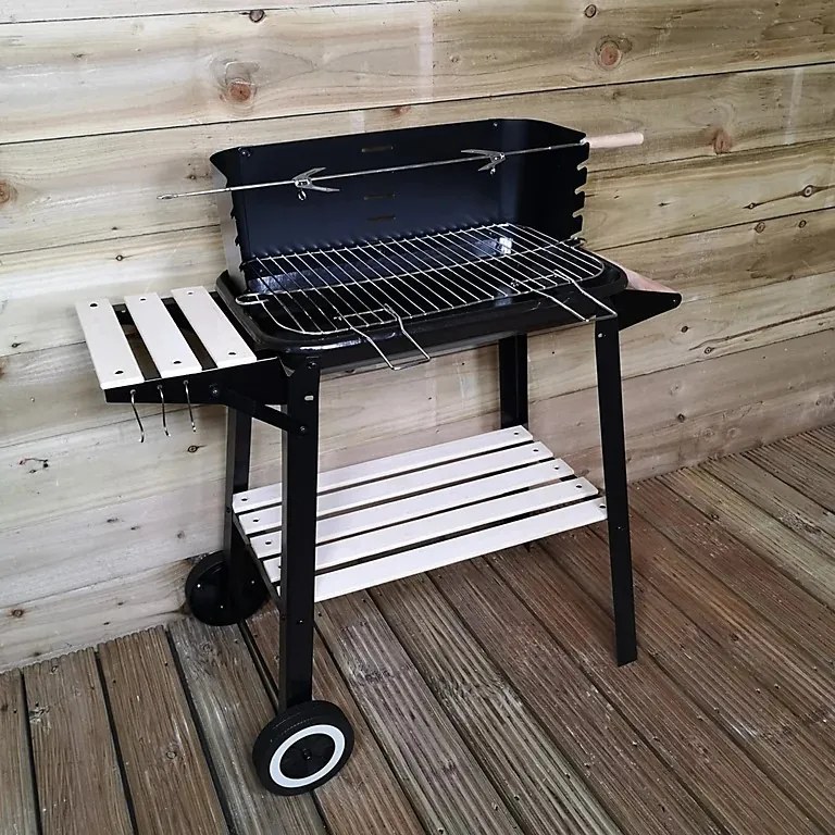 Mobilný gril s odkladacím stolíkom BBQ 83 x 45