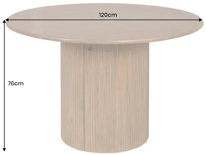 Jedálenský stôl TRES 120 cm okrúhly mangové drevo hnedý s úložným priestorom