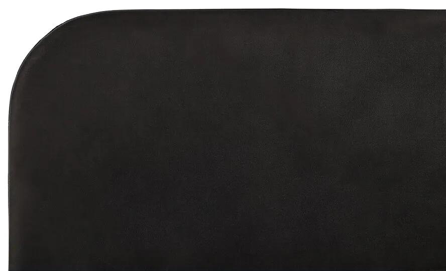 Zamatová posteľ 180 x 200 cm čierna FLAYAT Beliani