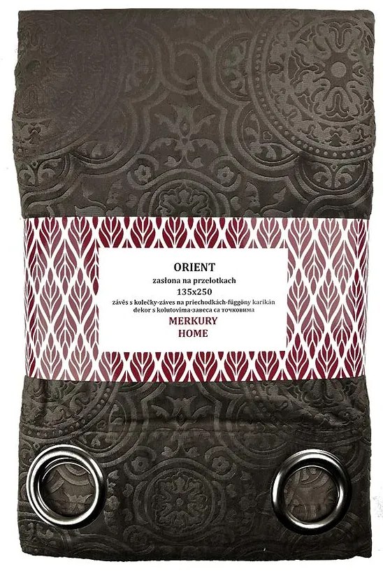 Záves Orient na priechodkách 135x250 hnedá Merkury Home