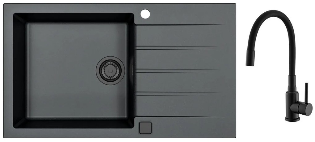 SET ALVEUS CADIT 40/91 BLACK ADDITION + BATERIE MINTAS BLACK MATT