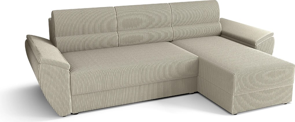 Rozkladacia obojstranná sedacia súprava do L TAVERO 251x140 cm, svetlobéžová
