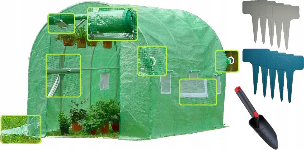 Záhradný fóliovník 2,5x4 m ZELENÝ + darček