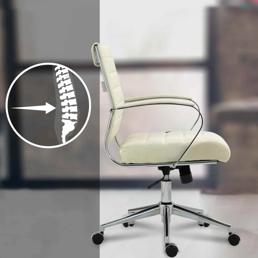 Kancelárska stolička Oakland - látka - Krémová