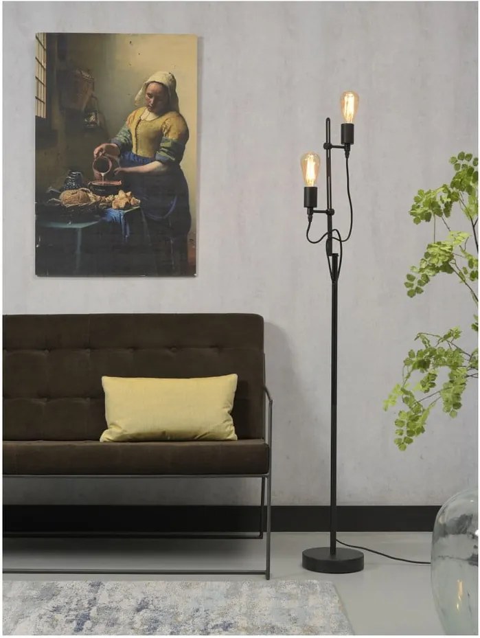 Čierna stojacia lampa s kovovým tienidlom (výška 152 cm) Seattle – it's about RoMi