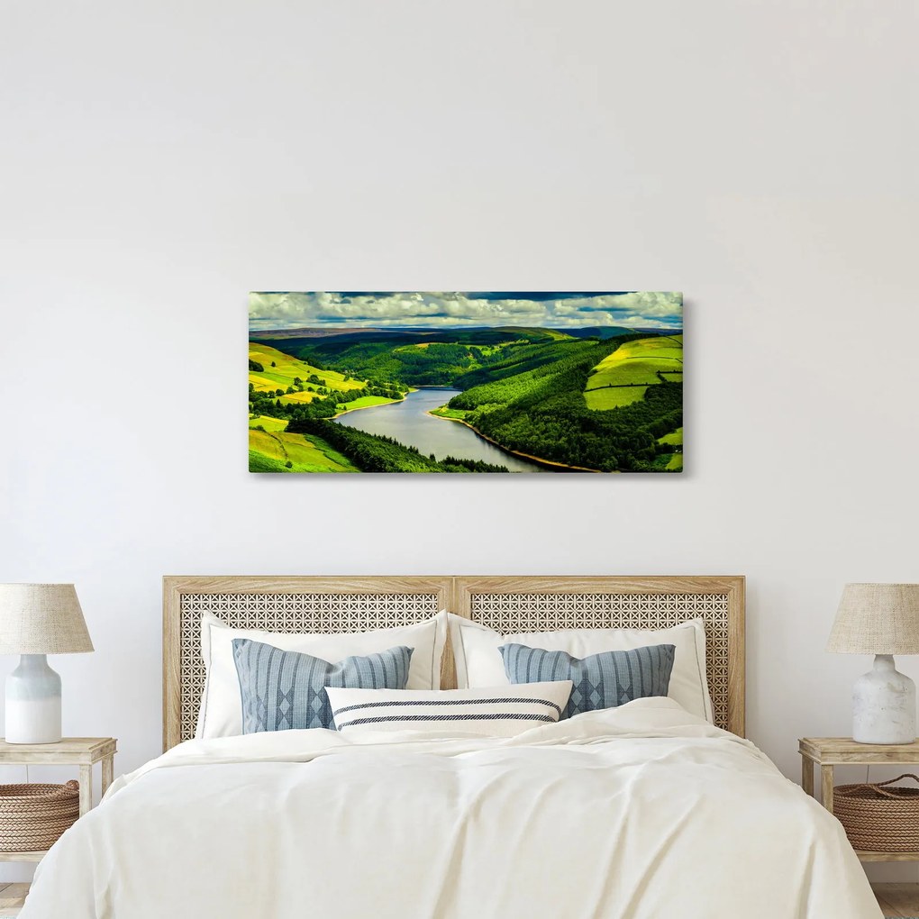 Obraz - Zelená krajina (120x50 cm)