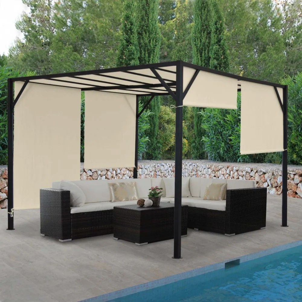 Pergola so sťahovacou strechou 4x3m WH5546 Dekorhome