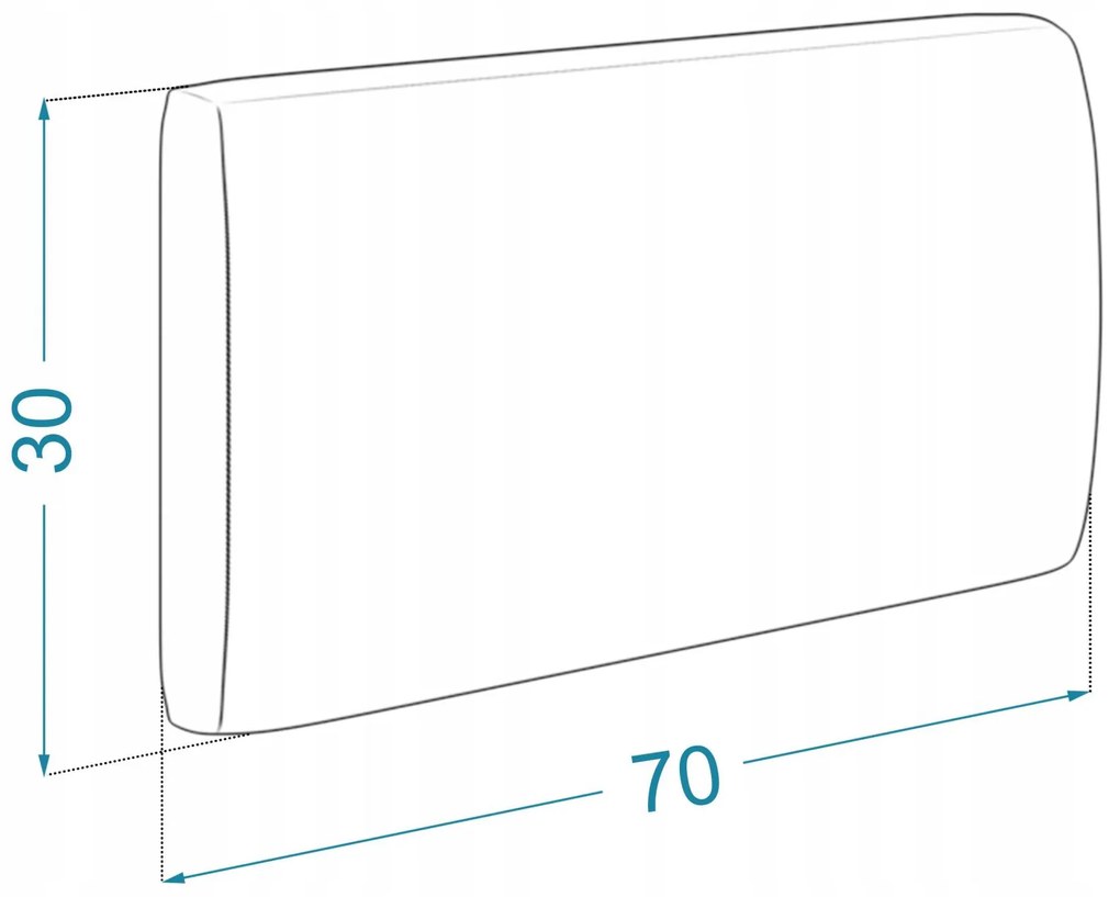 Čalúnený panel na stenu TRINITY - 70x30 cm (viac farieb)