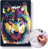 Maľovanie podľa čísel VLČÍ POHĽAD –  nízka náročnosť