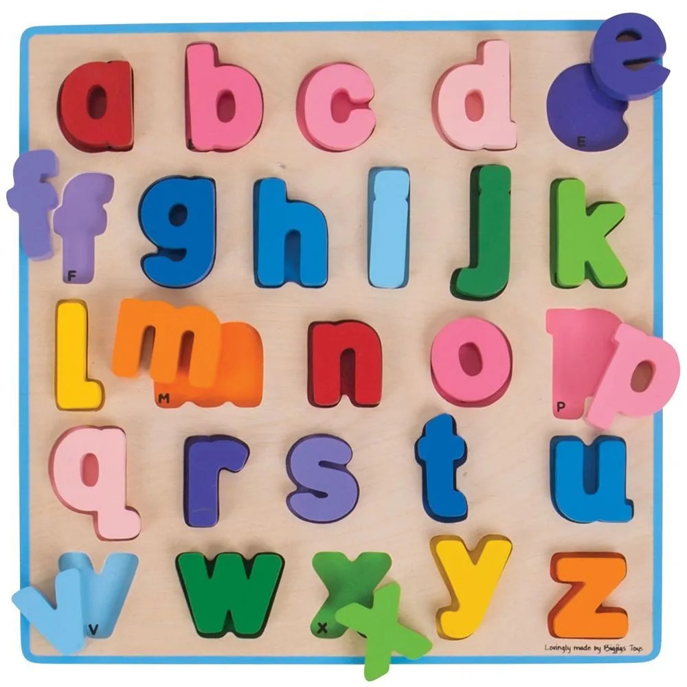 Bigjigs Baby Drevené puzzle Abeceda Malé písmená