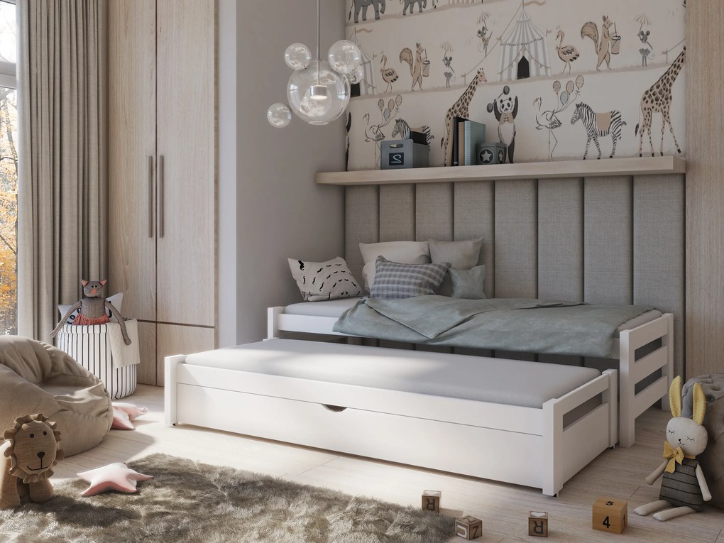 Detská posteľ 90 x 190 cm ANISSA (s roštom a úl. priestorom) (biela). Vlastná spoľahlivá doprava až k Vám domov. 1013061