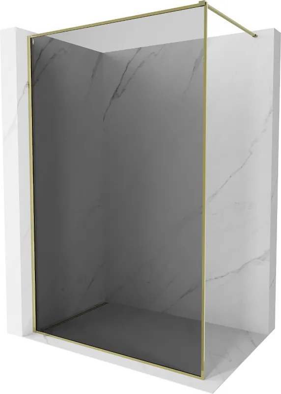 Mexen, Mexen Kioto-XF sprchová stena s rámom 100 x 202 cm, grafit 10 mm, zlatá - 800-100-104-50-40-X