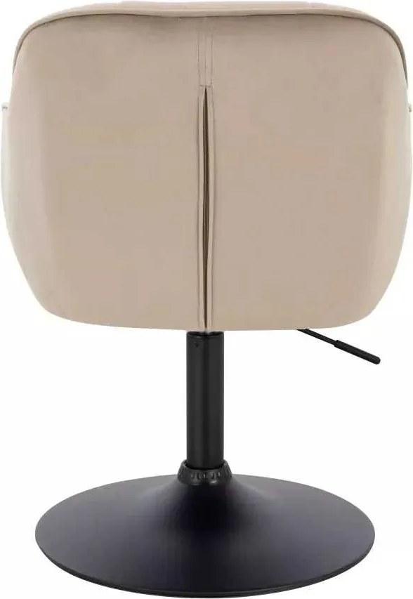 LuxuryForm DESIGN Stolička AVOLA VELUR na čiernom tanieri - latte