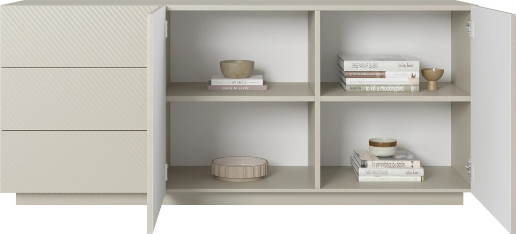 Komoda so zásuvkami Asha 167 cm na sokli - kašmír