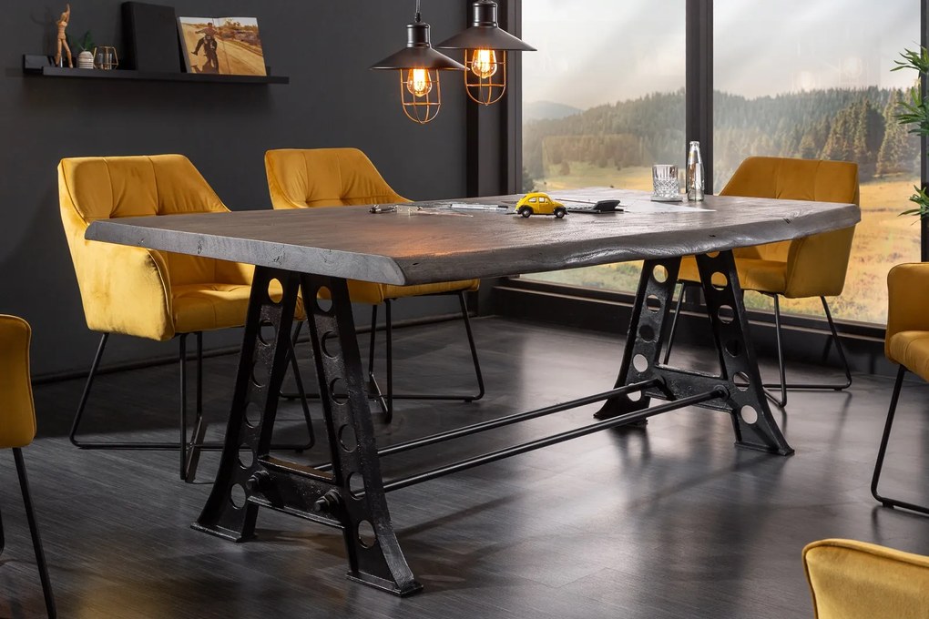 Bighome - Jedálenský stôl MAMUT INDUSTRY 220 cm - sivá