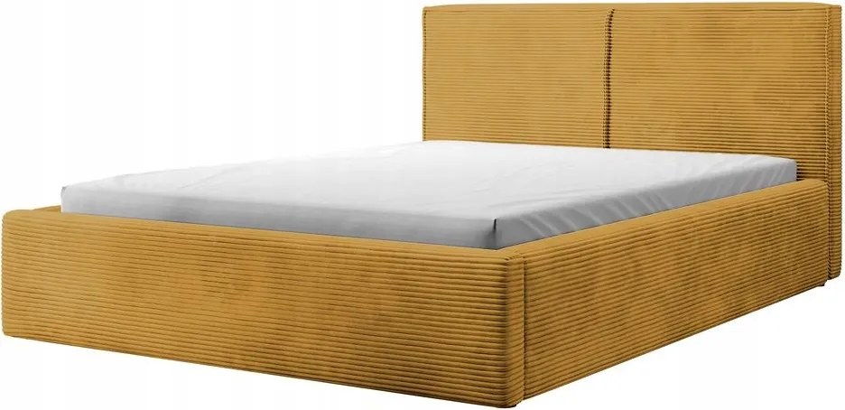 Manželská posteľ 160cm Fatime (s roštom, úl. priest.) (horčicová/čierna)