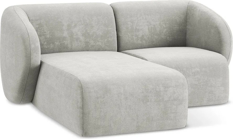 Svetlosivá ženilková rohová pohovka (ľavý roh/s leňoškou) Lani – Makamii