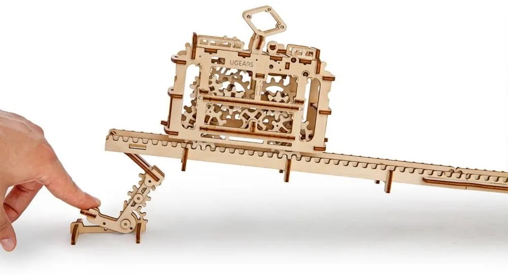 Ugears 3D puzzle Tramvaj s kolejemi 154 ks