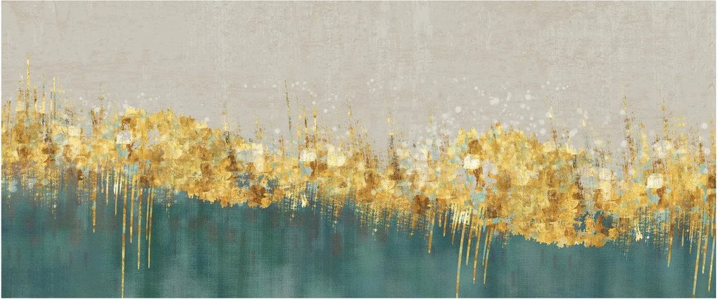 Obraz - Textúra so zlatým dekorom (120x50 cm)