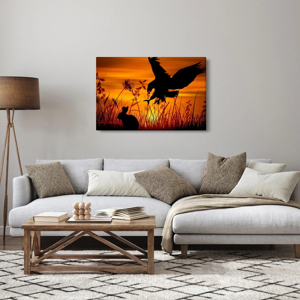 Obraz siluety dravca (90x60 cm)