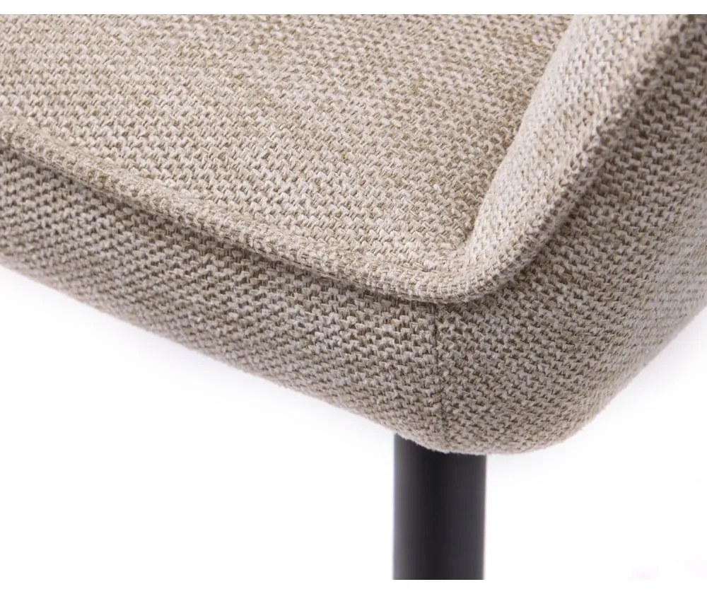 Béžové čalúnené jedálenské kreslo s podrúčkami Nolan – Unique Furniture