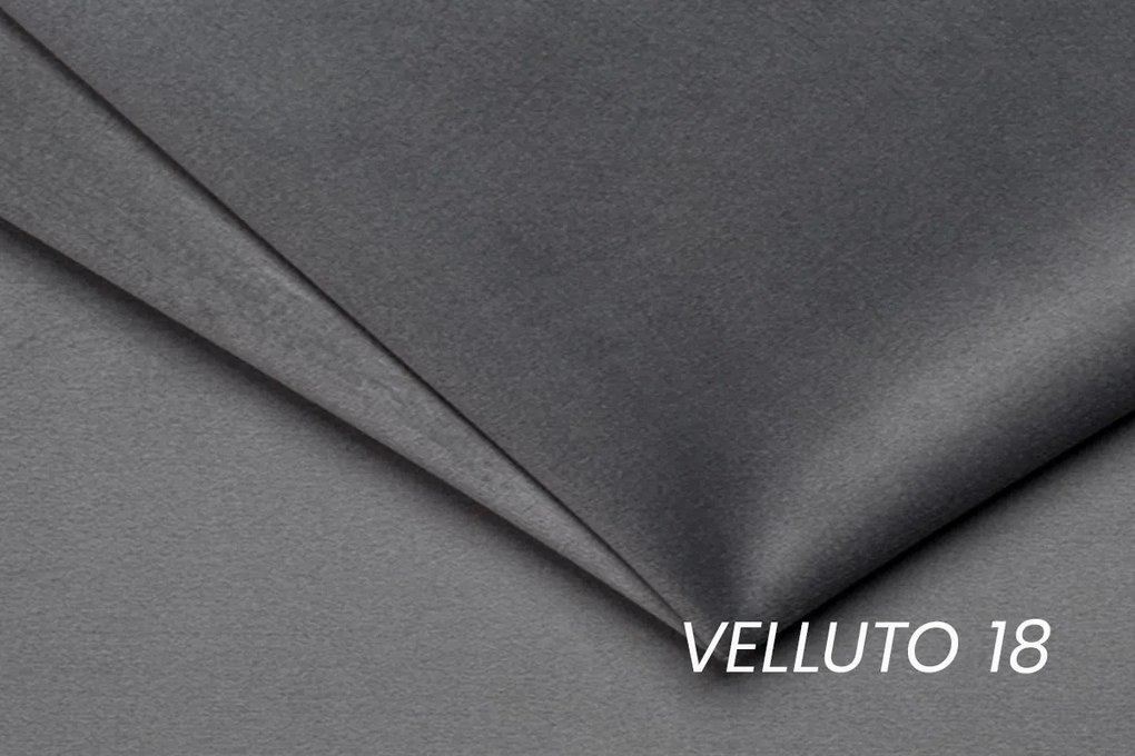 Rozkladacia rohová sedačka Taila Mini pravá - šedý zamat Velluto 18 / čierne nožičky