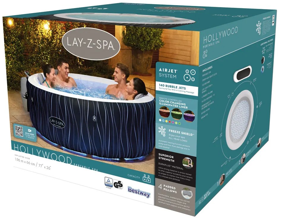 Bestway jacuzzi Lay-Z-Spa HOLLYWOOD 4-6os LED 60059