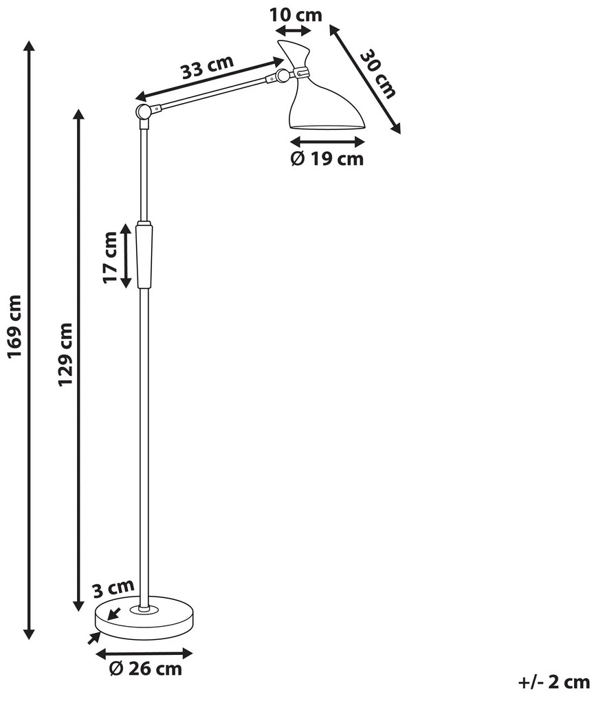 Stojaca LED lampa 169 cm medená ANDROMEDA Beliani