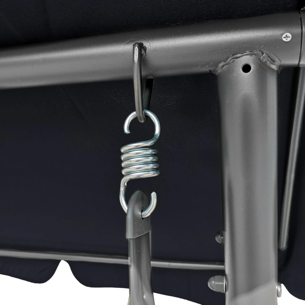 Záhradná hojdačka so sklopným sedadlom a nastaviteľnou strieškou, zelená so vzorom 8078.MONSTER