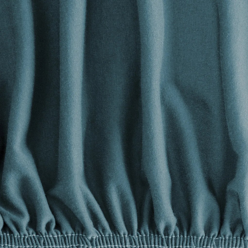 BAVLNENÉ PRESTIERADLO S GUMOU ADELA 220X200X25 CM TMAVOTYRKYSOVÁ