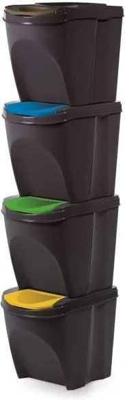 Jurhan & Co.KG Germany Kôš na triedený odpad Sortibox 25 l, 4 ks, antracit