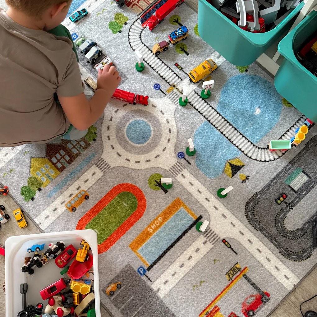 Ayyildiz, Detský kusový koberec Play 2902 grey, 140x200, viacfarebná, detská izba