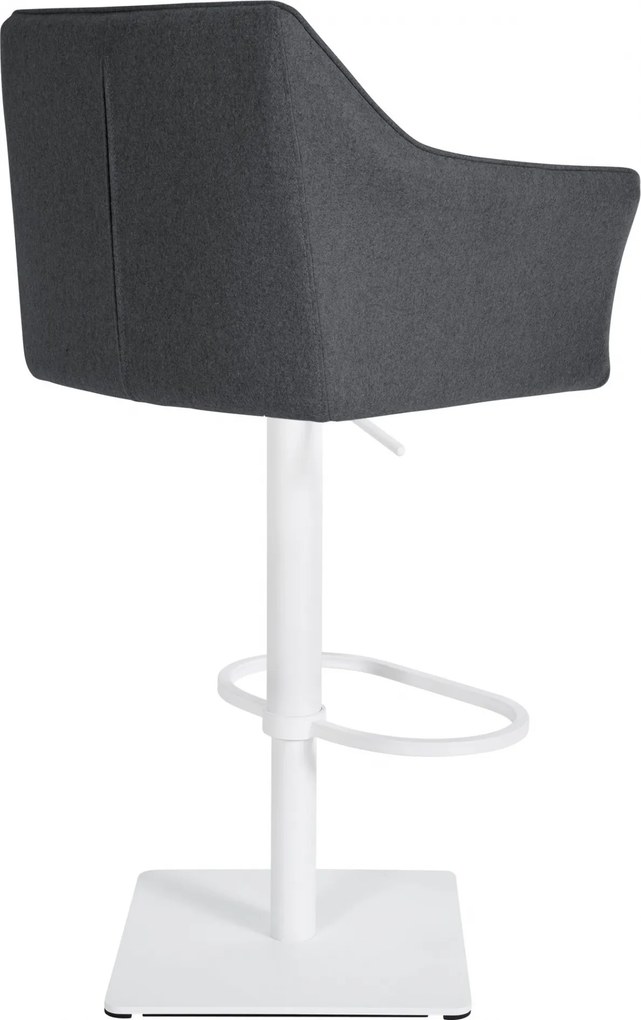 Barová stolička Damaso W - filc, biely rám - Sivá